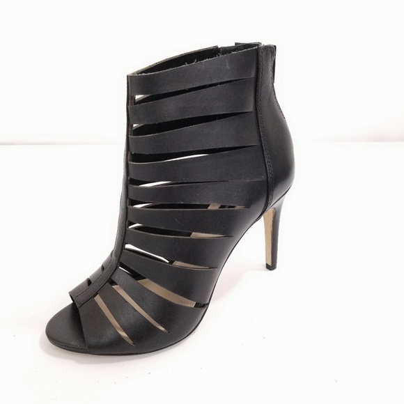 caged peep toe heels